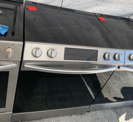 Electric Stove with 4 Burners, Stainless Steel