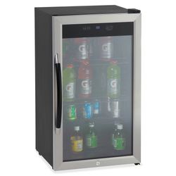 New in box Avanti BCA306SS-IS Beverage Cooler with Glass Door 108 Can Mini Refrigerator with Lock 