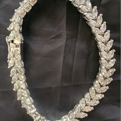 Marquise Cut Tennis Bracelet Sterling Silver 925