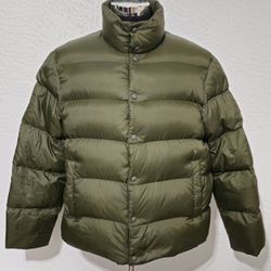 Vintage Polo Ralph Lauren Puffer Jacket Down Fill Army Green Coat Mens XL rrl