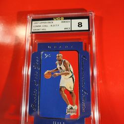 GRANT HILL 1997 UPPER DECK ROOKIE OF THE YEAR COMMEMORATIVE COLLECTION #2 UCG 8 NM-MT