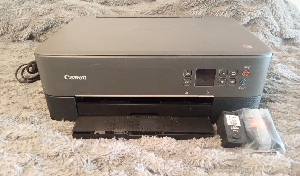 Canon TS5320 All in One Wireless Printer, Scanner, Copier with AirPrint, Black PLUS 2 New Ink Cartridges 1 Black 1 Color