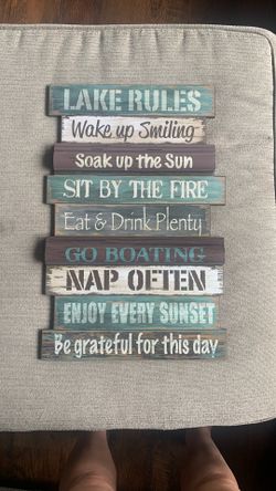 Lake Rules Wall Decor Sign