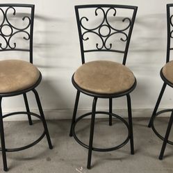 3 Good Condition Swivel Barstools 24”h