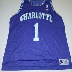 Muggsy Bogues Charlotte Hornets Jersey Champion Size 48
