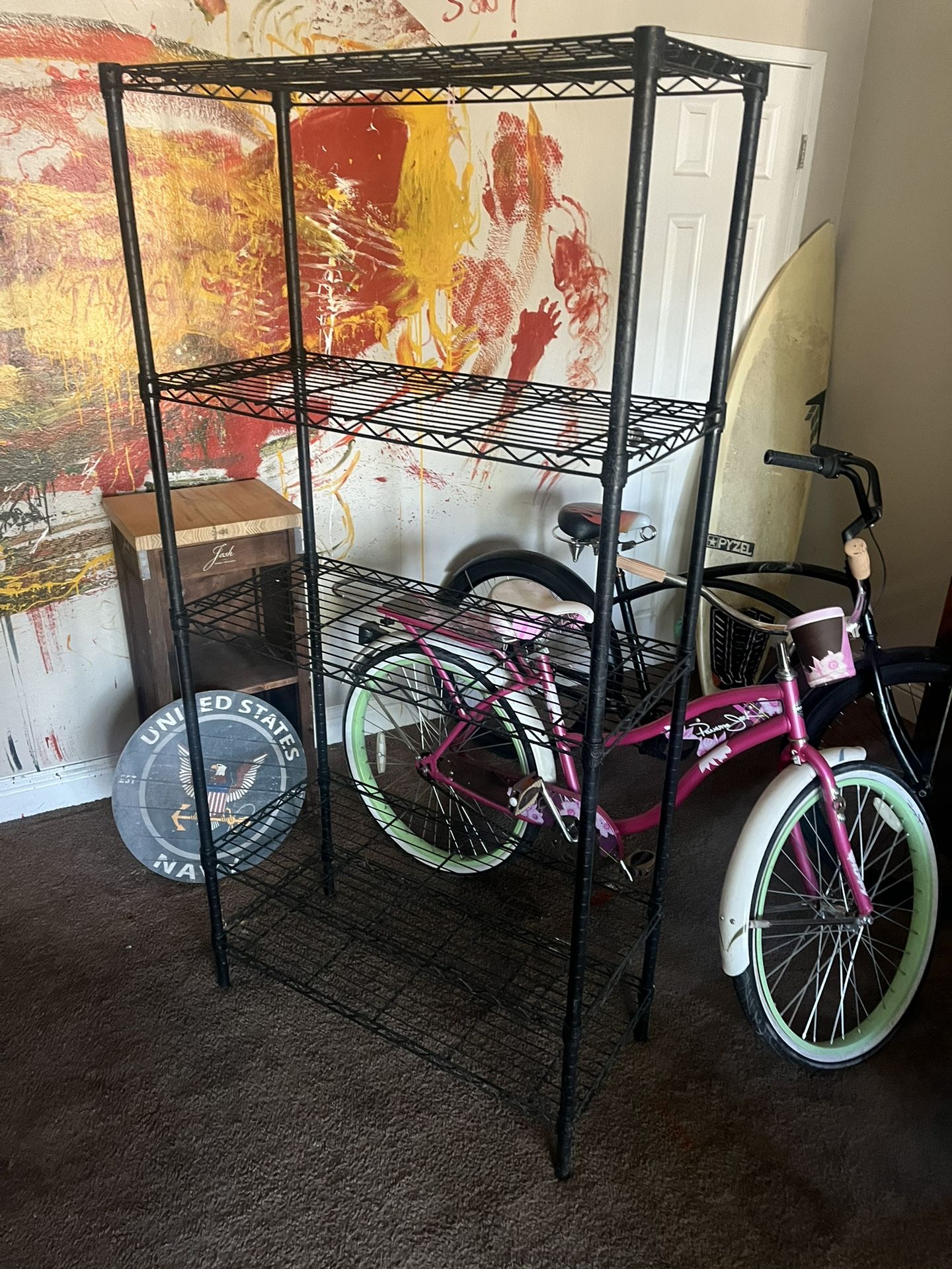 Lg. Metal storage shelves good condition 30 bucks cash