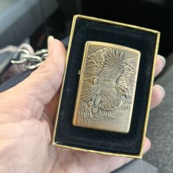 Zippo Lighter Eagle In Box Never Used 