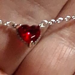 Pandora Authentic Brand New Sterling Silver Beautiful Red Heart Collier Adjustable Necklace 19.5 Inch 