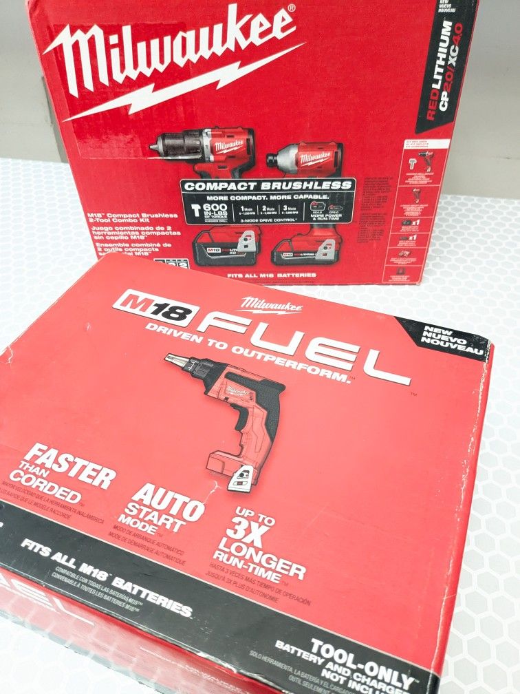 M18 Milwaukee Combo Kit + FUEL Drywall Screw Gun