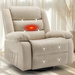 Korser Oversized Swivel Rocker Recliner Chair for Adults 40.6'' Wide for Nursery Living Room