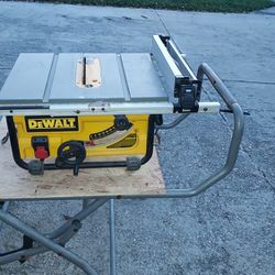 Dewalt 10 " Jobsite Table Saw With Custom Made Storage/carrying Case And RIGID TABLE SAW  Vehicle/stand