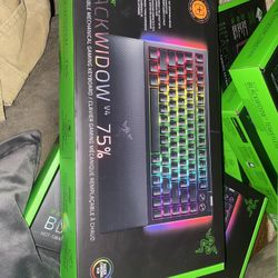Razer - BlackWidow V4 75% Wired Orange Switch Gaming Keyboard with Hot-Swappable Design - Black