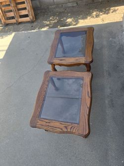 2 small coffee table glass counter top