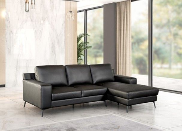 Black Leather Match Modern Couch Sofa Sectional