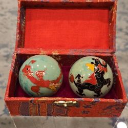 Brand New Asian Hand Exercise Baoding Balls that Chimes With Dragon Design Stress Relief Therapy.