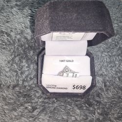 1/2 Carat T.W. (I2 Clarity  H-I Color) Brilliance Fine Jewelry Marquise Cut Diamond Engagement Ring in 10kt White Gold  Size 7