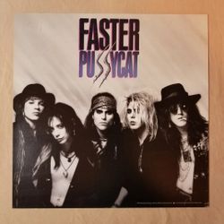 Faster Pussycat Original 1987 12"x12" Promo Poster Flat Self Titled NOT CD Vinyl