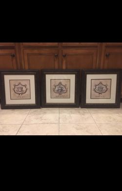 Framed & Matted - Set of 3 - Wall Art