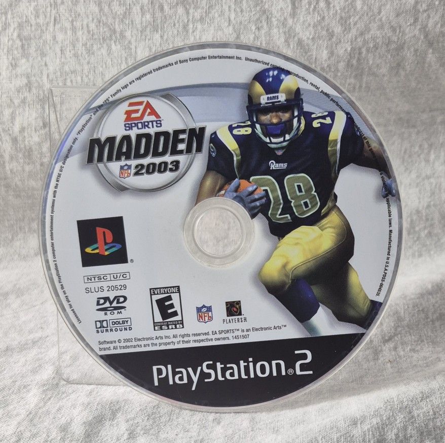 Madden NFL 2003 Playstation 2 (EA Sports, 2002) Game Disc Only