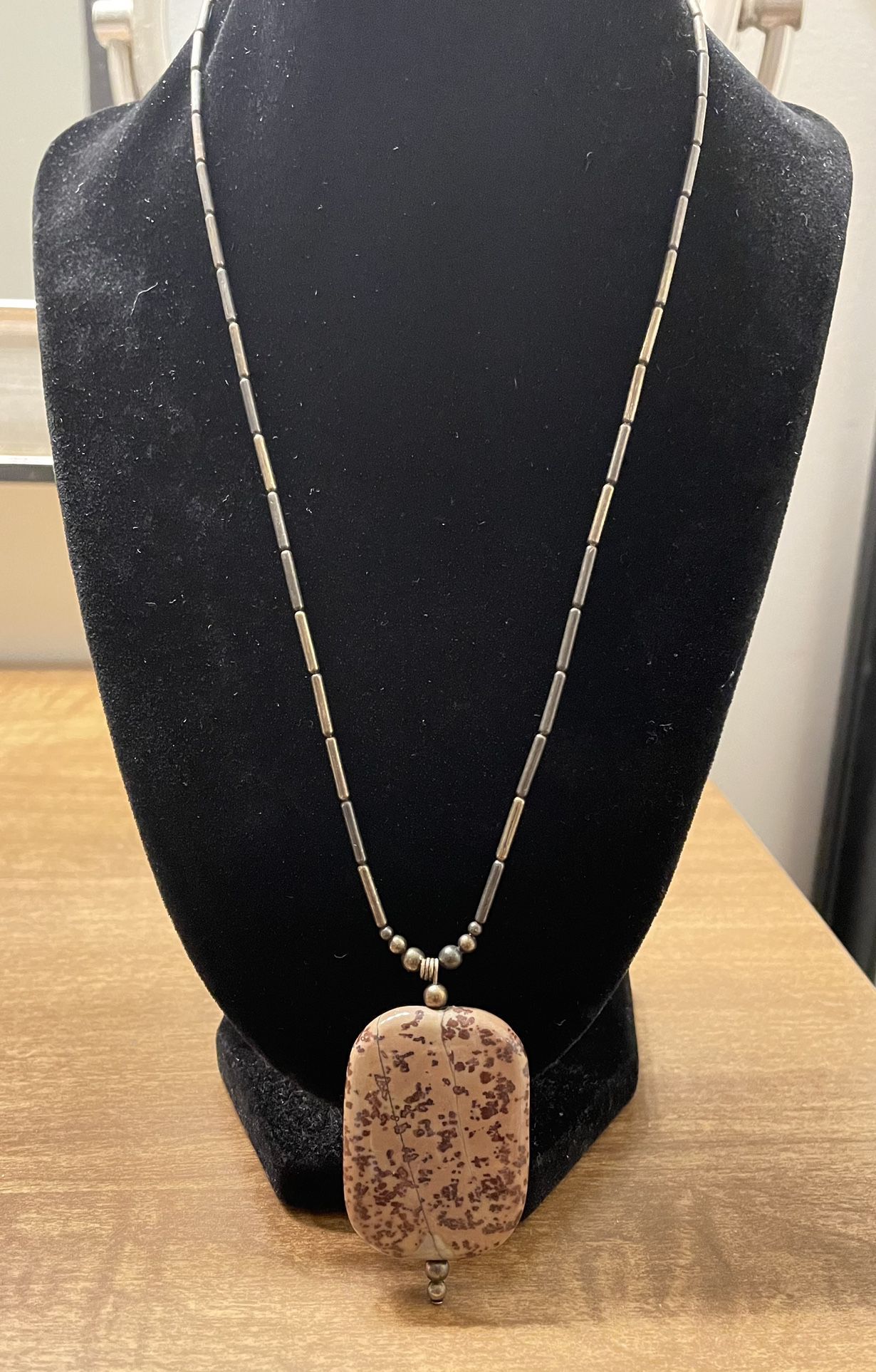 Vintage Dendritic Jasper & Hematite Pendant