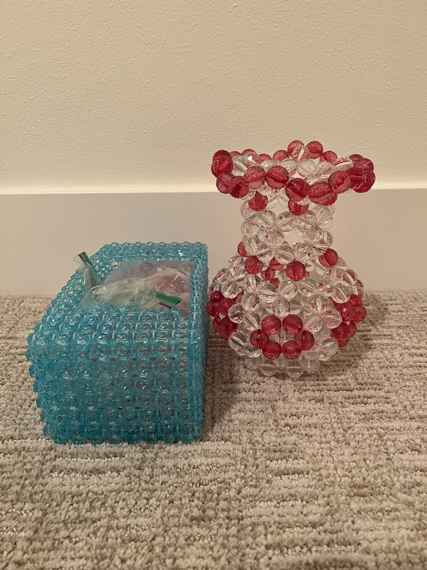 handmade vase/box with extra beads