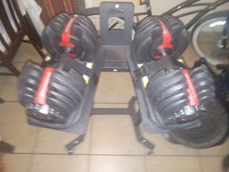 BOWFLEX ADJUSTABLE WEIGHTS W/STAND