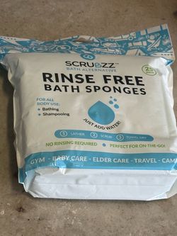 Scrubzz Rinse Free Bath Sponges 25-Pack