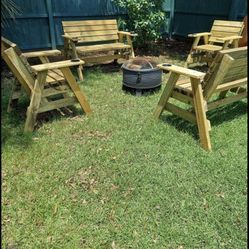 Outdoor Wood  Benches and Chairs 