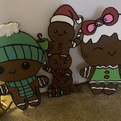 Handmade gingerbread cardboard characters