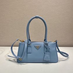 Light Blue PRADA Galleria Saffiano Leather Bag. Excellent Condition