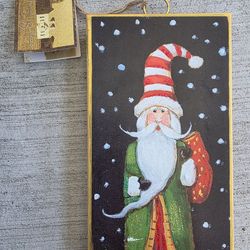 Vintage Santa Christmas Wall Plaque Hanging Tray RTC New w/ Tags Holiday Decor
