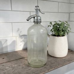 Antique J.D. Fox Brooklyn NY Soda Seltzer Siphon Fulton Bottling Etched Glass