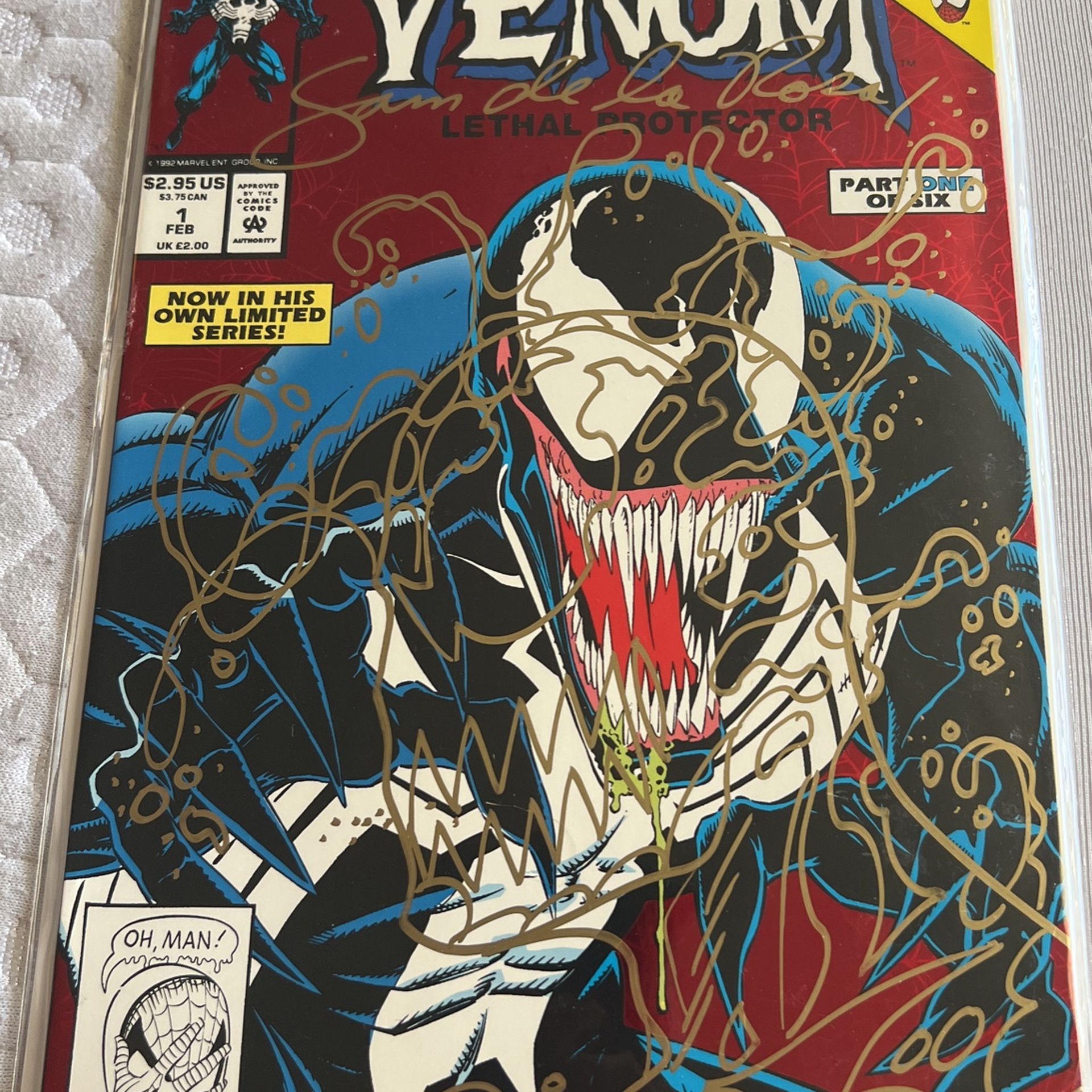 Rare venom lethal protector signed comic book