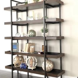 Signature design by Ashley starmore urban industrial 76’’ bookcase with 5 fixed shelves brown