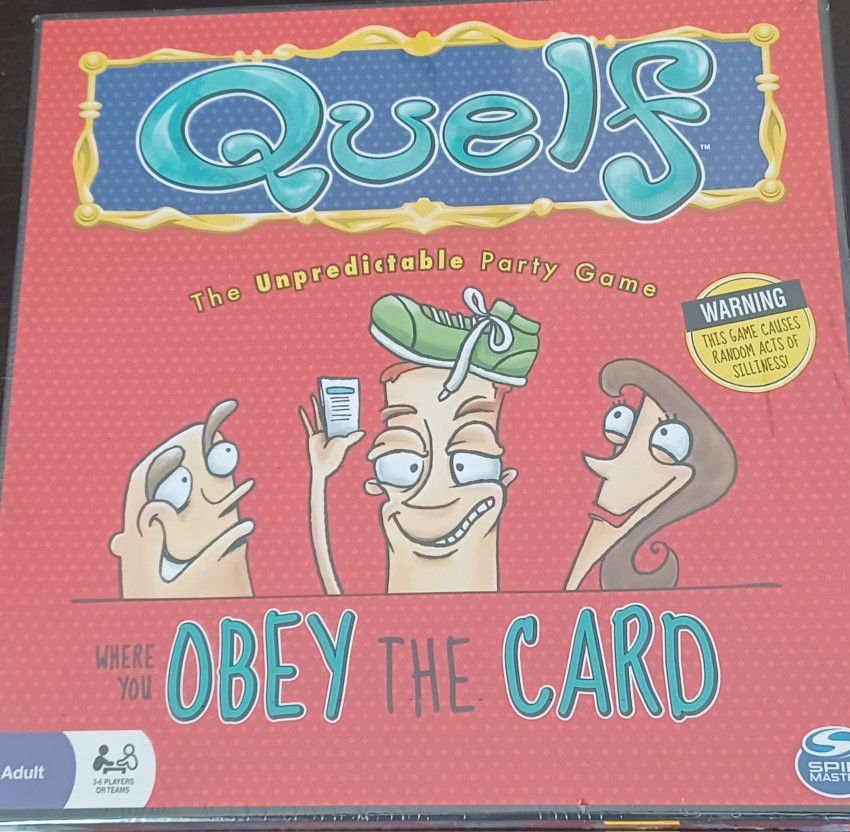 "Quelf" Adult Creative Party Board Game by Spin Master- Brand New,  Sealed 