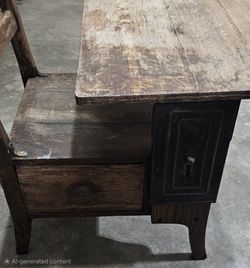 Antique School Desk Sllid Wood With Drawer