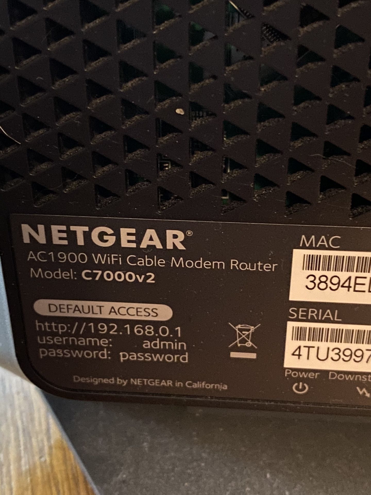 Netgear Modem / Router (C7000)