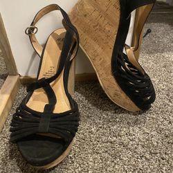 Black And brown h&m wedges WORN ONCE