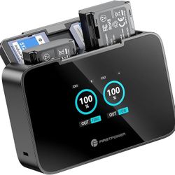 FirstPower NP-FZ100 Battery and 20W Fast Dual LCD Charger, 2-Pack 2600mAh Replacement Battery for Sony