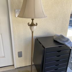 Brass And Alabaster Floor Lamp