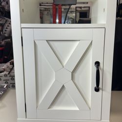 RoyalCraft Nightstand with Charging Station, Farmhouse Bedside Table with X-Shaped Design