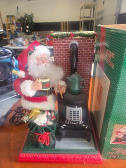 Holiday Creation Holiday scene potbelly stove santa