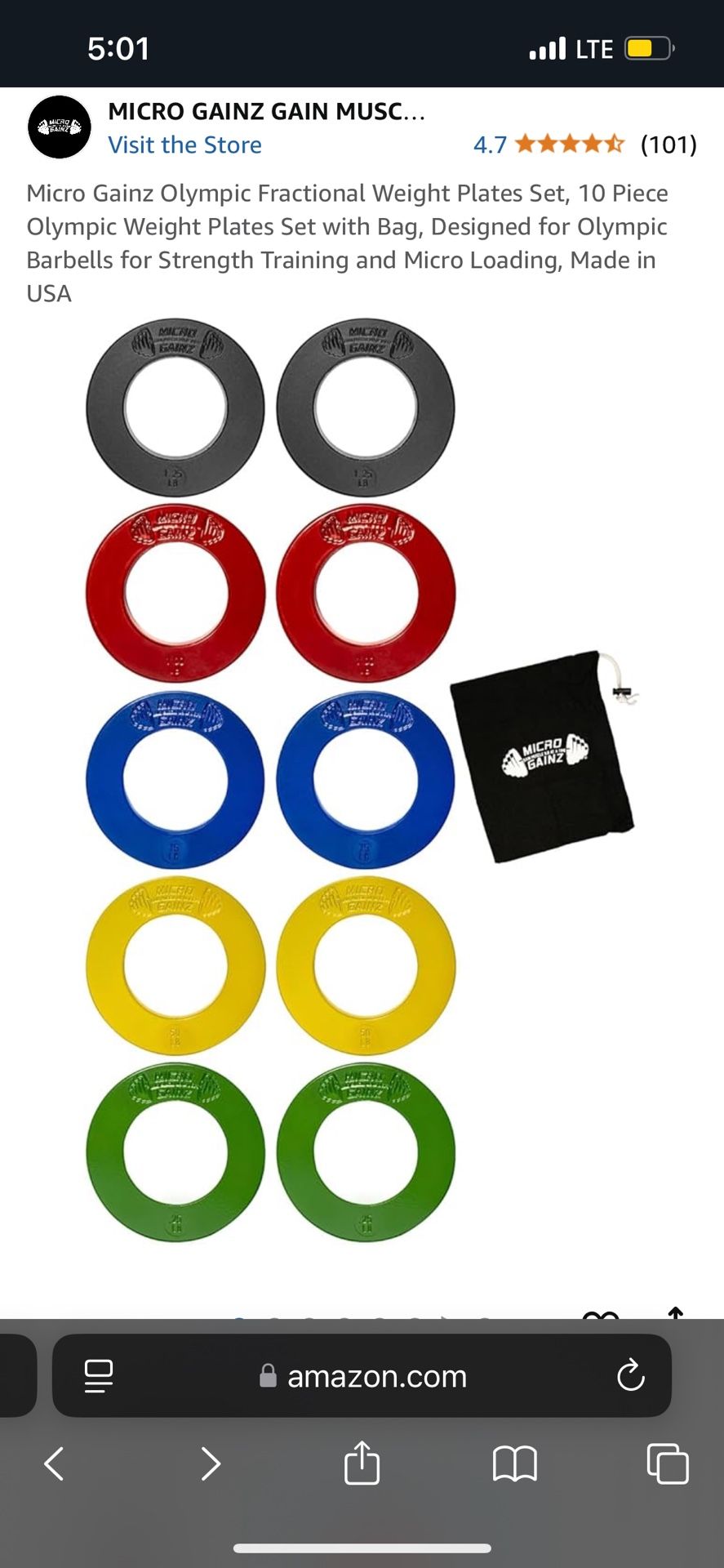 Microgainz Olympic Fractional Weight Plates Set