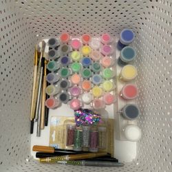 Various Paint, Brushes, Glitter and Deco Color Pend