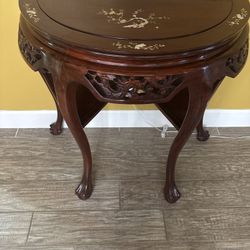 Chinese-style demilune (half-moon or demi-lune) console table
