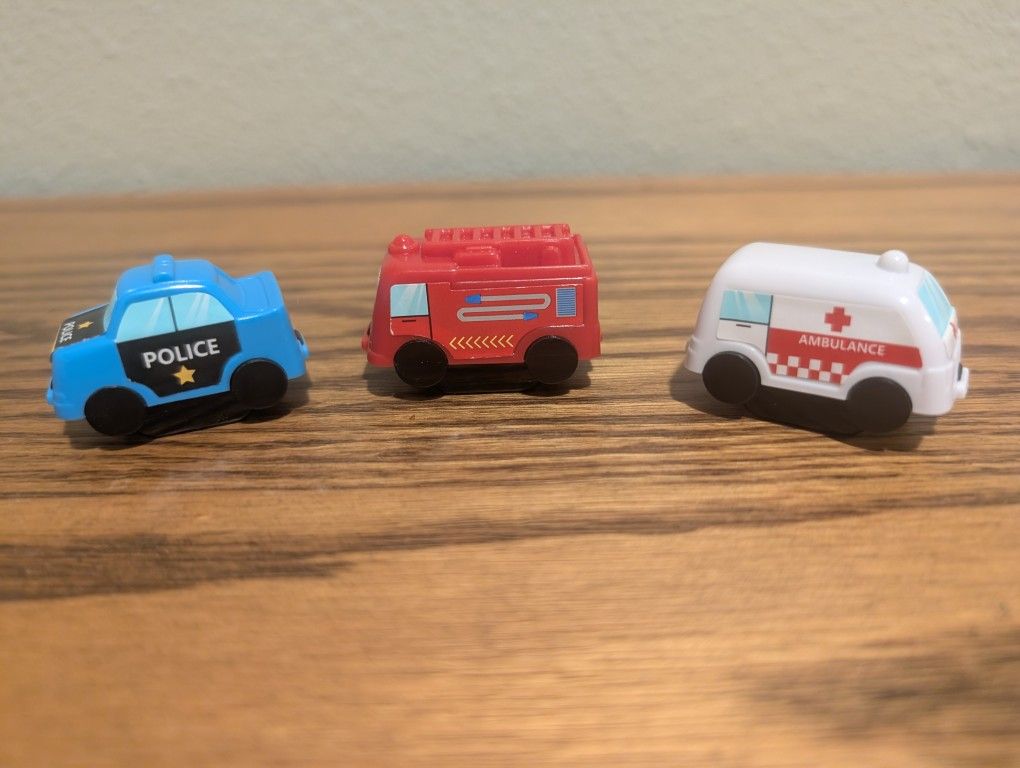 Learn & Play Roller Stamper 1 Set Police Car Ambulance Fire Truck Age 4+ self inking 3 count stampers just roll for design