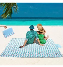 Beach Blanket - 57''x78'' Double Layers Picnic Blanket Waterproof Extra Large Sandproof