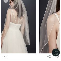 One Tier Veil With Pencil Edge