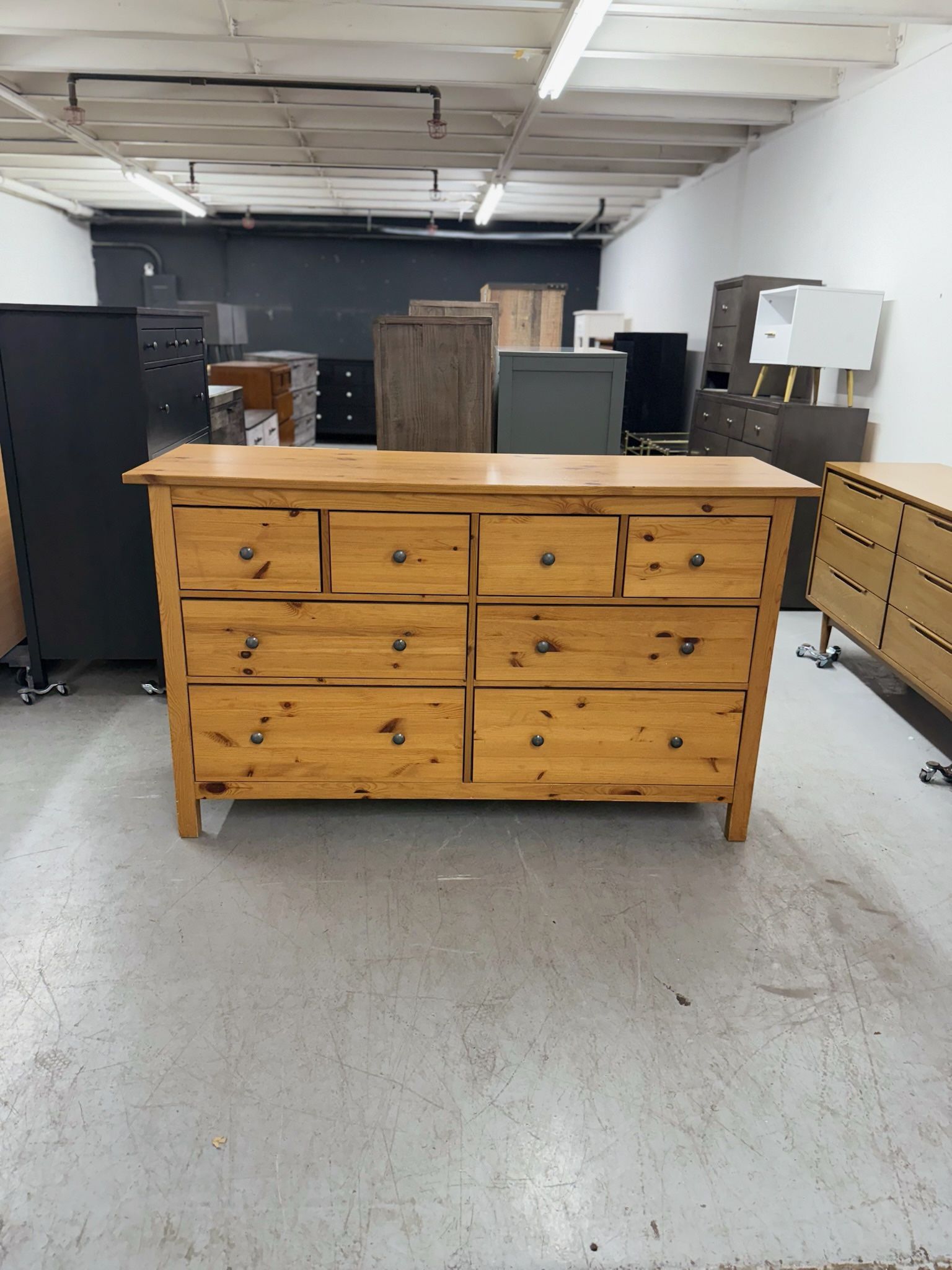 Large Wood IKEA Hemnes 8 Drawer Dresser - Tons of Storage - See page for similar Nightstands