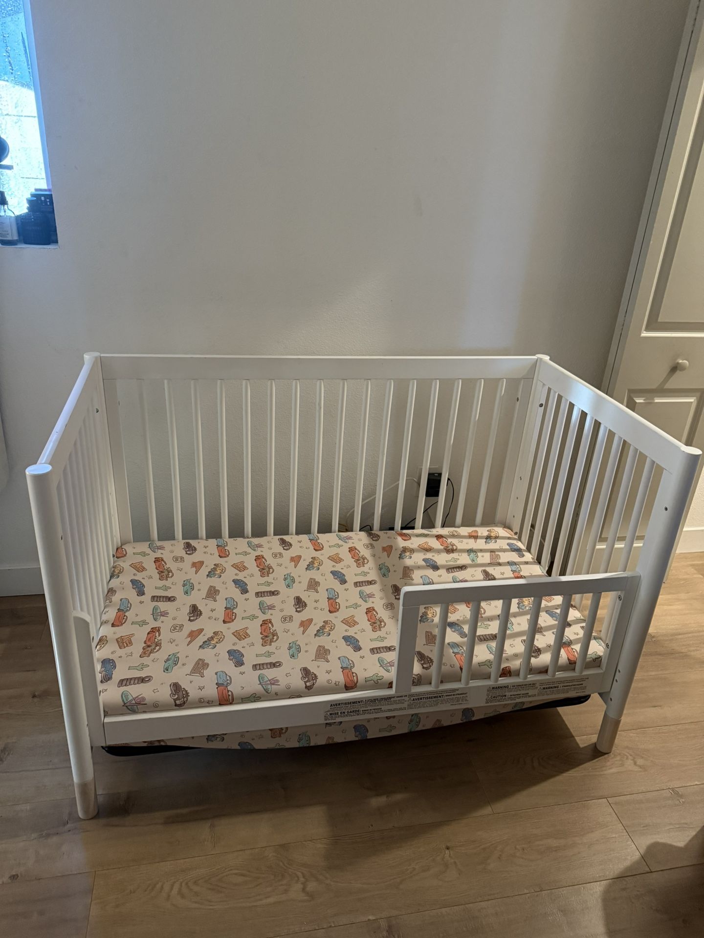 Babyletto 4 in 1 Convertible Crib White And Natural FREE